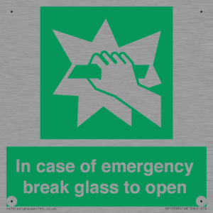 In case of emergency break glass to open